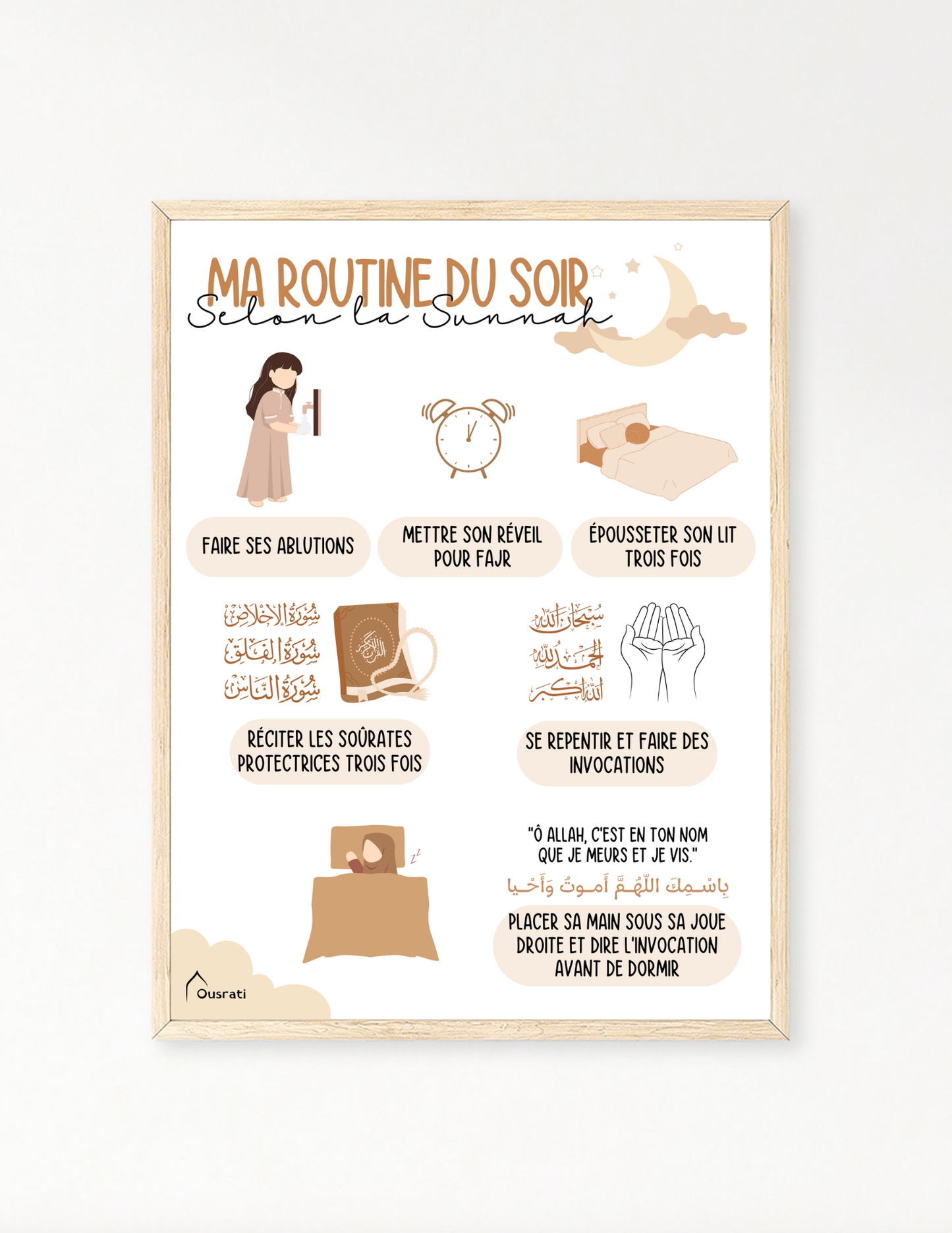 AFFICHE - MA ROUTINE DU SOIR SELON LA SUNNAH