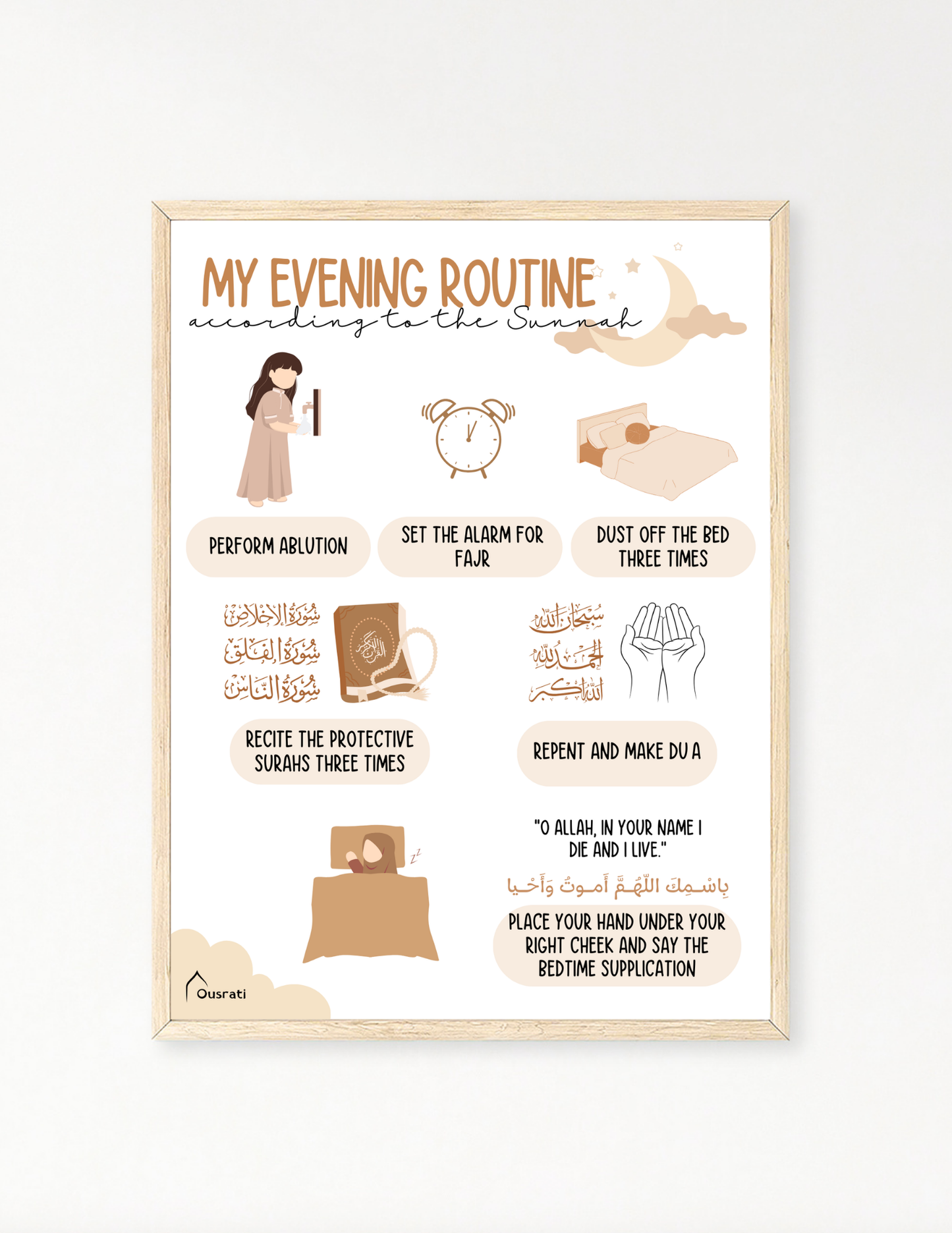 AFFICHE - MA ROUTINE DU SOIR SELON LA SUNNAH