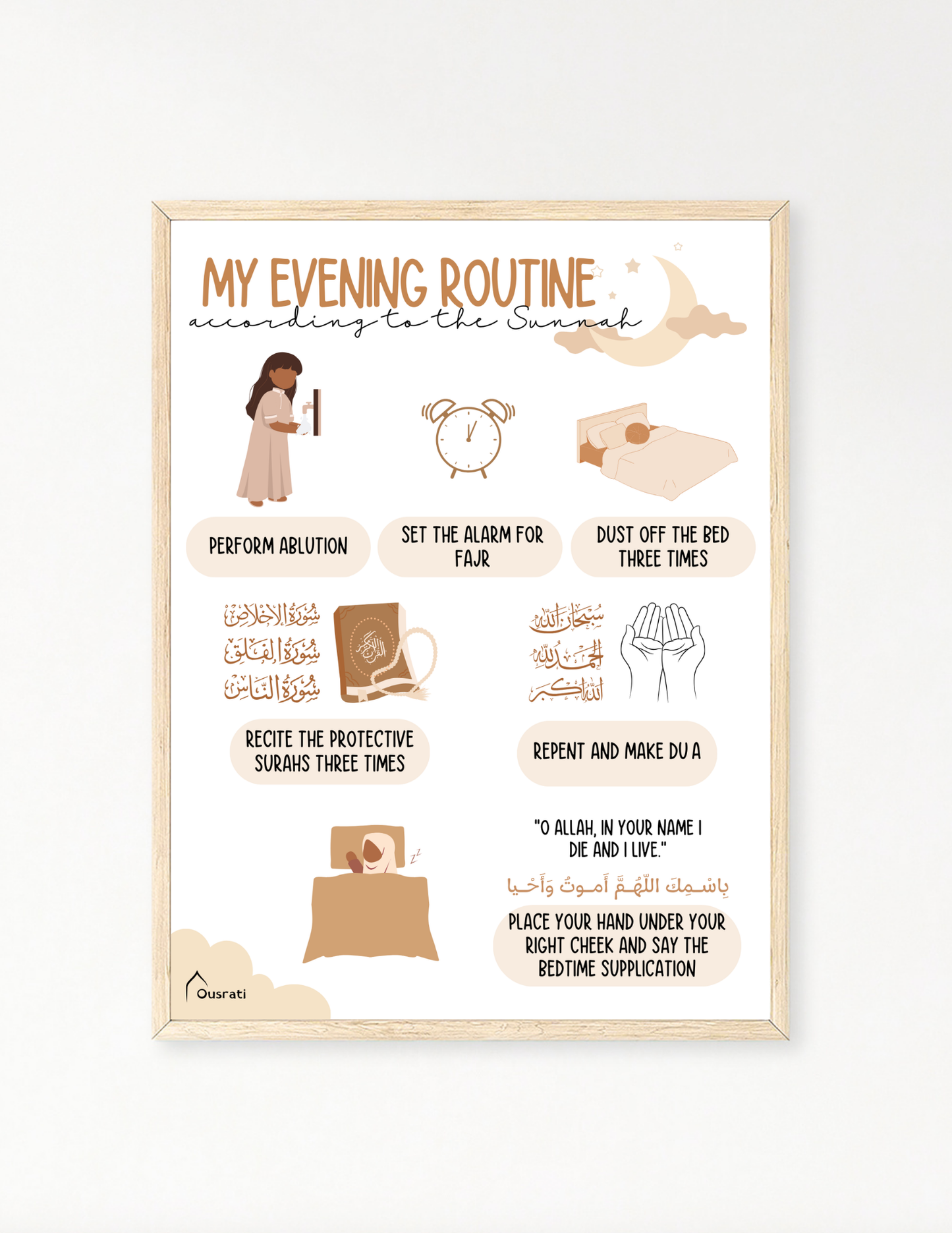 AFFICHE - MA ROUTINE DU SOIR SELON LA SUNNAH