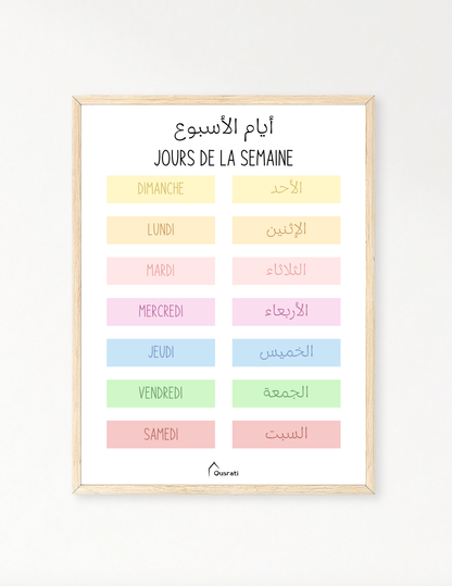 AFFICHE - LES JOURS DE LA SEMAINE