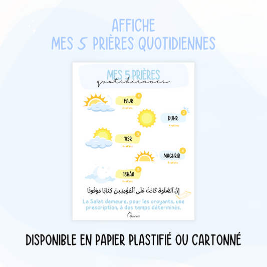 AFFICHE - MES 5 PRIÈRES QUOTIDIENNES