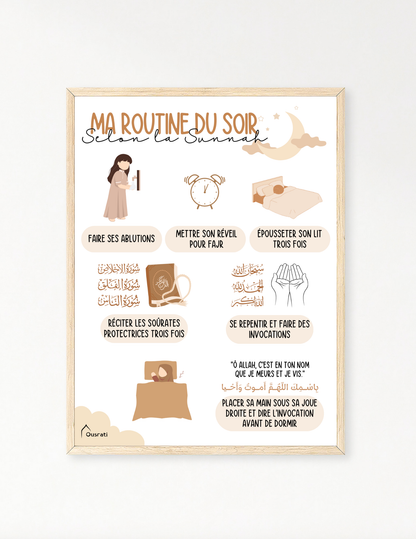 AFFICHE - MA ROUTINE DU SOIR SELON LA SUNNAH