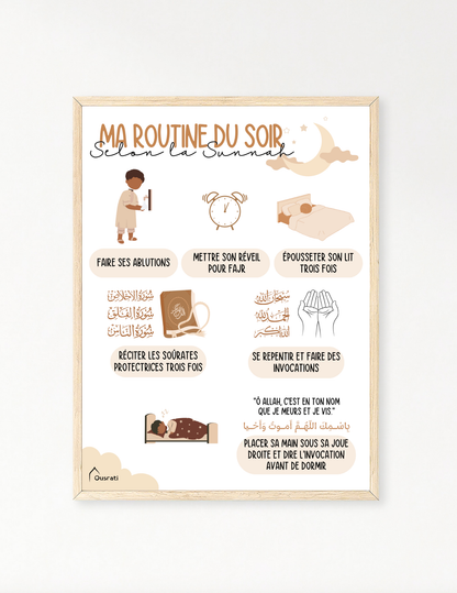 AFFICHE - MA ROUTINE DU SOIR SELON LA SUNNAH