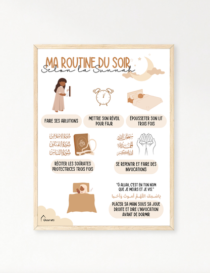 AFFICHE - MA ROUTINE DU SOIR SELON LA SUNNAH