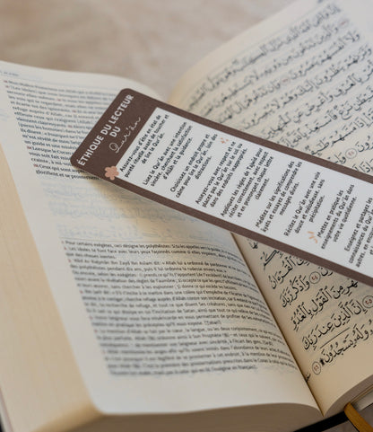 MARQUE-PAGE ÉTHIQUE DU LECTEUR DU QUR'AN
