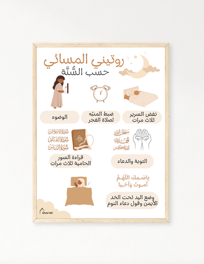 AFFICHE - MA ROUTINE DU SOIR SELON LA SUNNAH