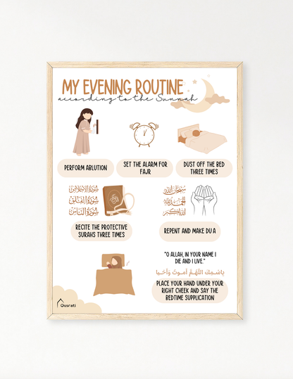 AFFICHE - MA ROUTINE DU SOIR SELON LA SUNNAH