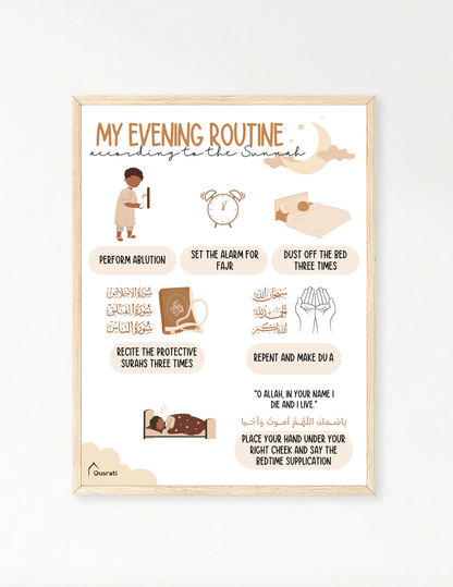 AFFICHE - MA ROUTINE DU SOIR SELON LA SUNNAH