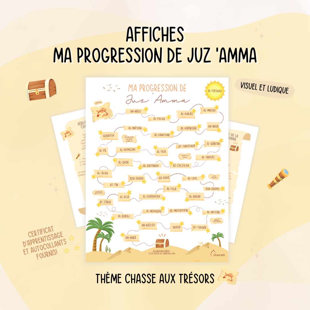 MA PROGRESSION DE JUZ 'AMMA - THÈME CHASSE AUX TRÉSORS