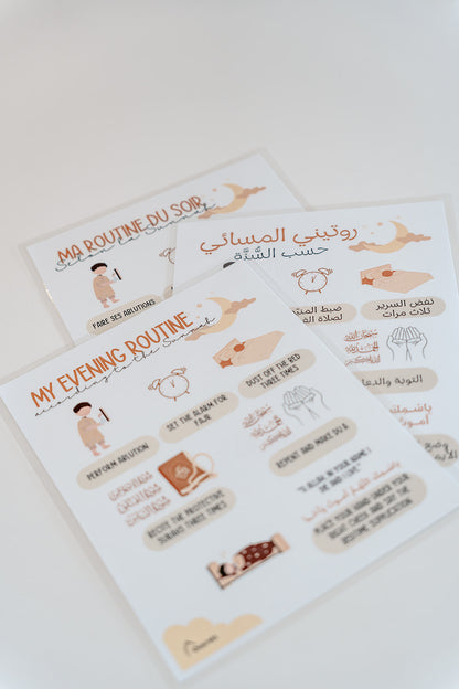 AFFICHE - MA ROUTINE DU SOIR SELON LA SUNNAH