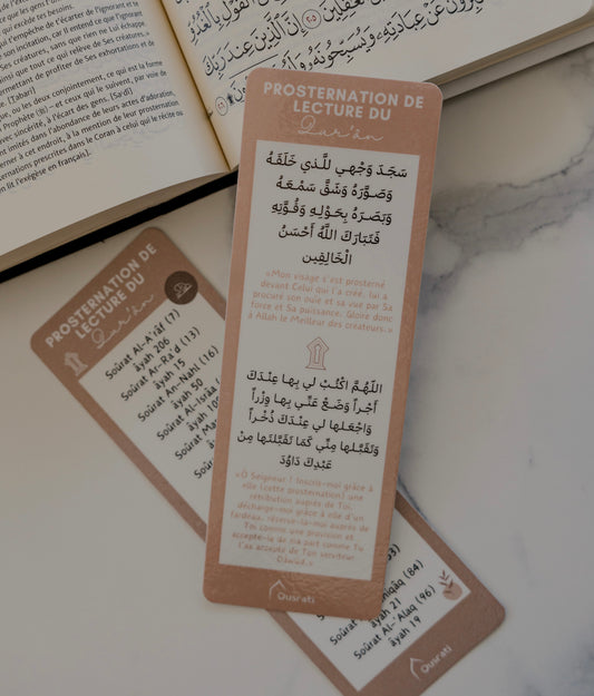 MARQUE-PAGE PROSTERNATION DE LECTURE DU QUR'AN